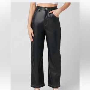 BLANKNYC “The Baxter” Ribcage Straight Leg Faux Leather Pants, 24 or 25, NWT